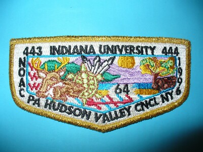 OA Skanondo Lodge 64 S-17, 443 Nooteeming, 444 Munsi,1996 NOAC IN Flap,GMY,86,NY