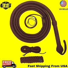 Bullwhip Squadron Paracord Nylon Leather 04 to 12 Feet Long 16 Plaits BULL WHIP