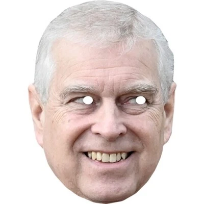 FUNKYBUNKY Prince Andrew (V3) Royal Celebrity Card Face Mask - Ready To Wear - Fancy Dress