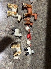 Lot Of 9 Farm Animals Vintage Fisher Price Good Condition Read Description Pls