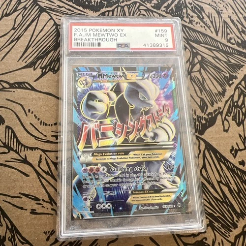 Pokémon TCG M Mewtwo EX Full Art Holo Card 159/162 Breakthrough PSA 9