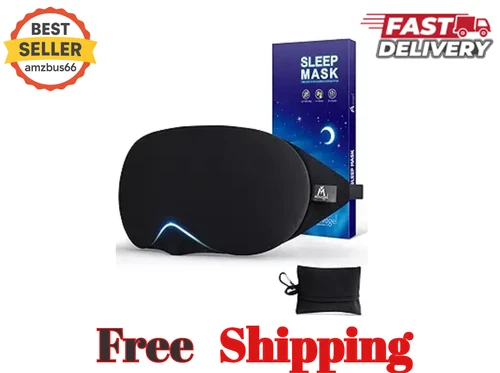 Mavogel Cotton Sleep Eye Mask - Updated Design Light Blocking with Black