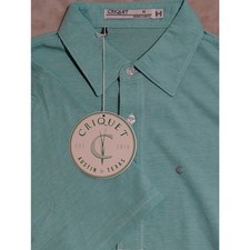 Criquet Men s Players Polo Shirt Teal Heathered Medium Organic Cotton Golf NWT