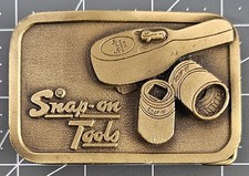 Vintage SNAP-ON TOOLS Belt Buckle Hit Line USA Socket Wrench Ratchet and Sockets