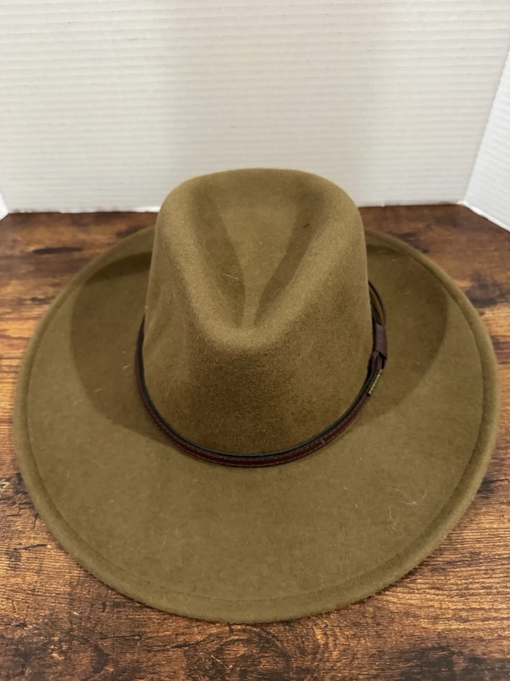 Stetson Crushable Wool Fedora Hat Brown Water Repellent Made in USA Mens XS - Image 3 of 4