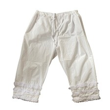 Vintage Lace Ruffle White Bloomers Trousers Pants XL Femme Romantic Victorian