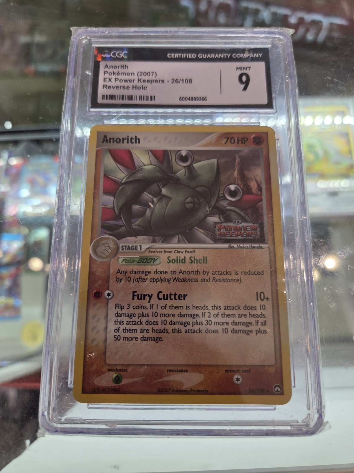 PSA 9 MINT Pokemon Ex Power Keepers Anorith Rev Reverse Holo Foil #26 Harada