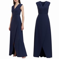 NEW Kay Unger Melora Sleeveless Tulip Evening Gown Midnight Blue Women Size 16