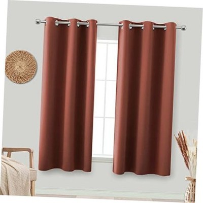 Burnt Orange Short Curtains 45 Inch Length 34''W x 45''L (Pack of 2) Terracotta