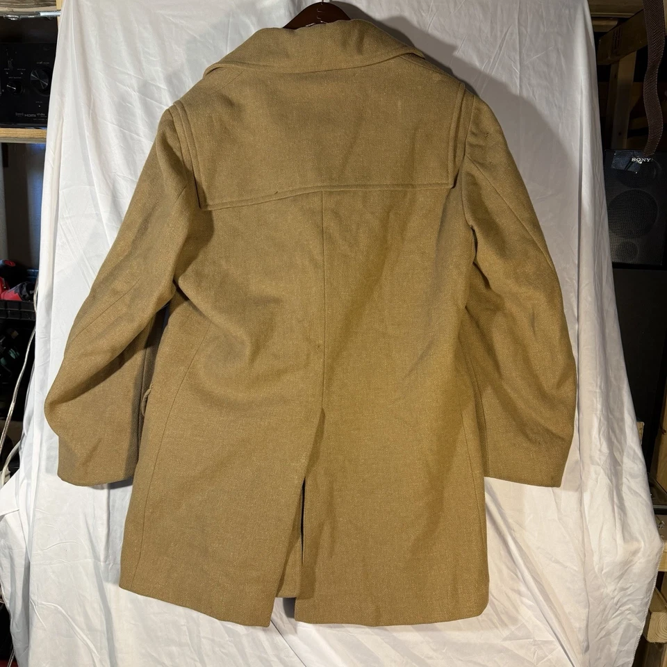 VTG 60s USA PENDLETON WOOL DUFFEL OVERCOAT CAR COAT ROCKABILLY BEIGE Size 40 - Image 2 of 4