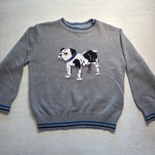 Heartstrings Bulldog Kids Sweater Gray 8/10 Cotton Georgia Mississippi State