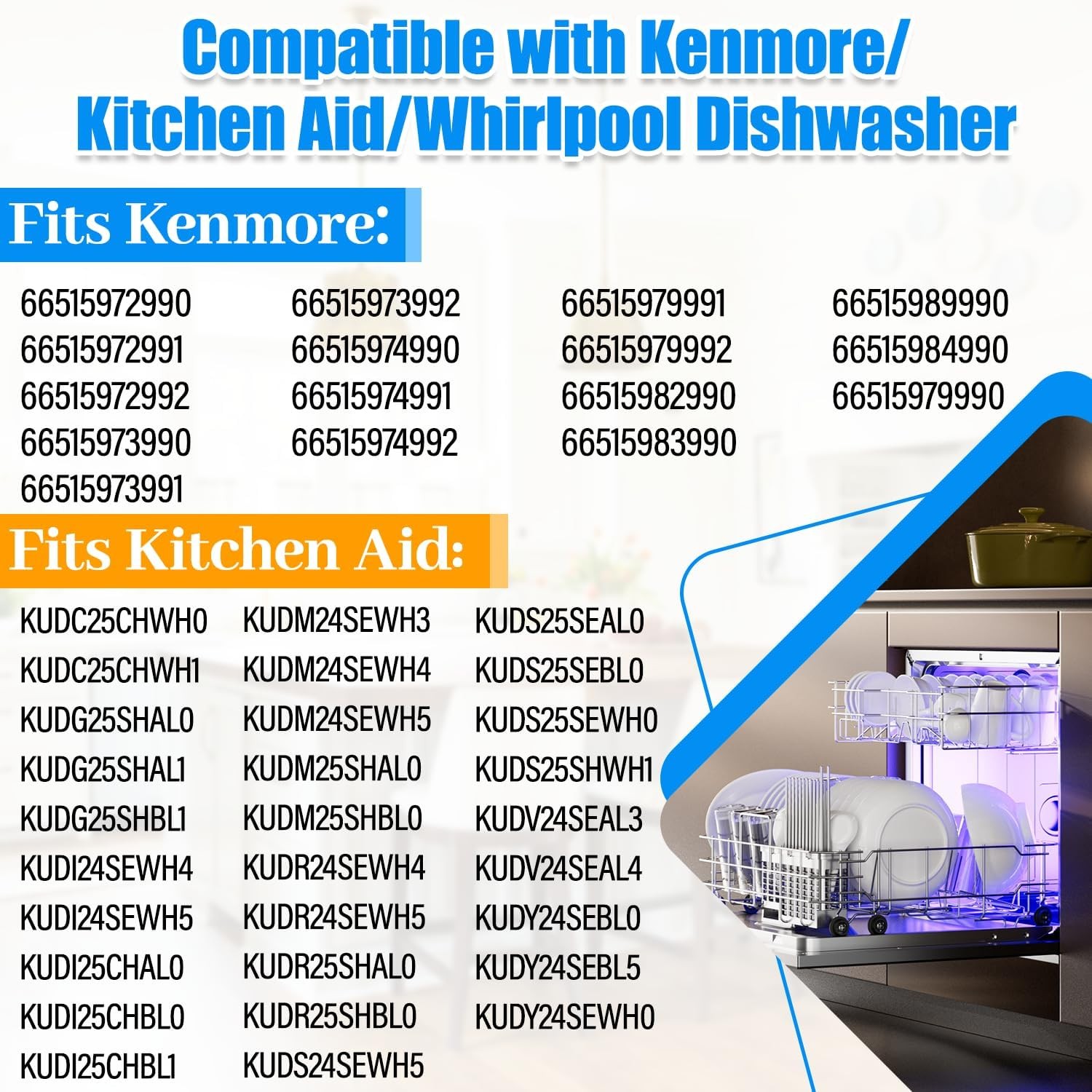 WP9743590 Dishwasher Door Seal Gasket Fit Whirlpool 9743590 Kenmore 665 KUDC