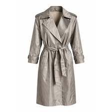 Vintage Fleet Street Metallic Trench 1980s 1990s Moss Green