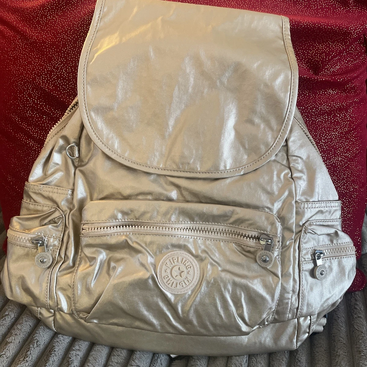 Kipling Ezra Travel Bag Backpack Polyamide BP4390 Gleaming Gold Metallic NWT 114 EZRA S | Small backpack | Kipling main image 2