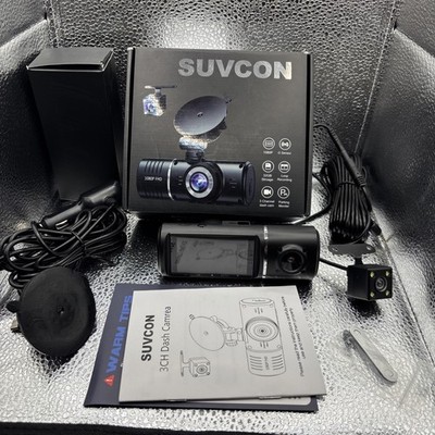 SUVCON 3-Channel Dash Cam Front, Rear & Interior (Open Box) FAST FREE SHIPPING.
