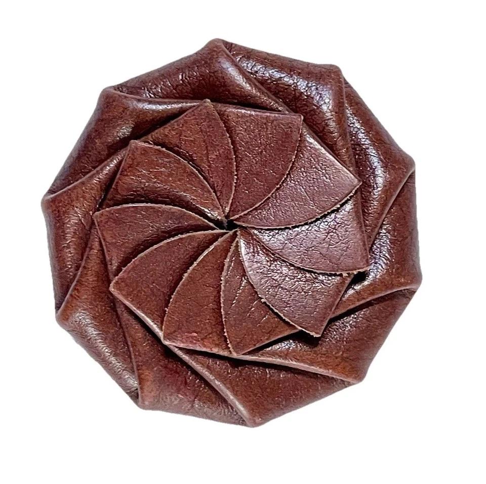 Marshal Wallet Unisex Leather Squeeze Coin Pouch (Brown) VTG Norm Earthy Natural - Image 2 of 4