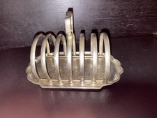 Vintage Silver Plated 6 Slice Toast Rack  - Attached Undertray - Stylish/Ornate