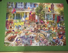 Buffalo Games Aimee Stewart Yard Sale 1000 Pc Jigsaw Puzzle Complete! Used