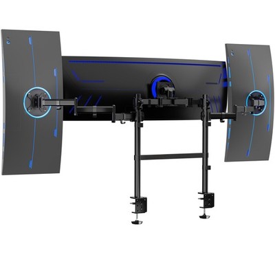 VIVO Dual Pole Triple Ultrawide Monitor Desk Mount, Up to 49'' Screens