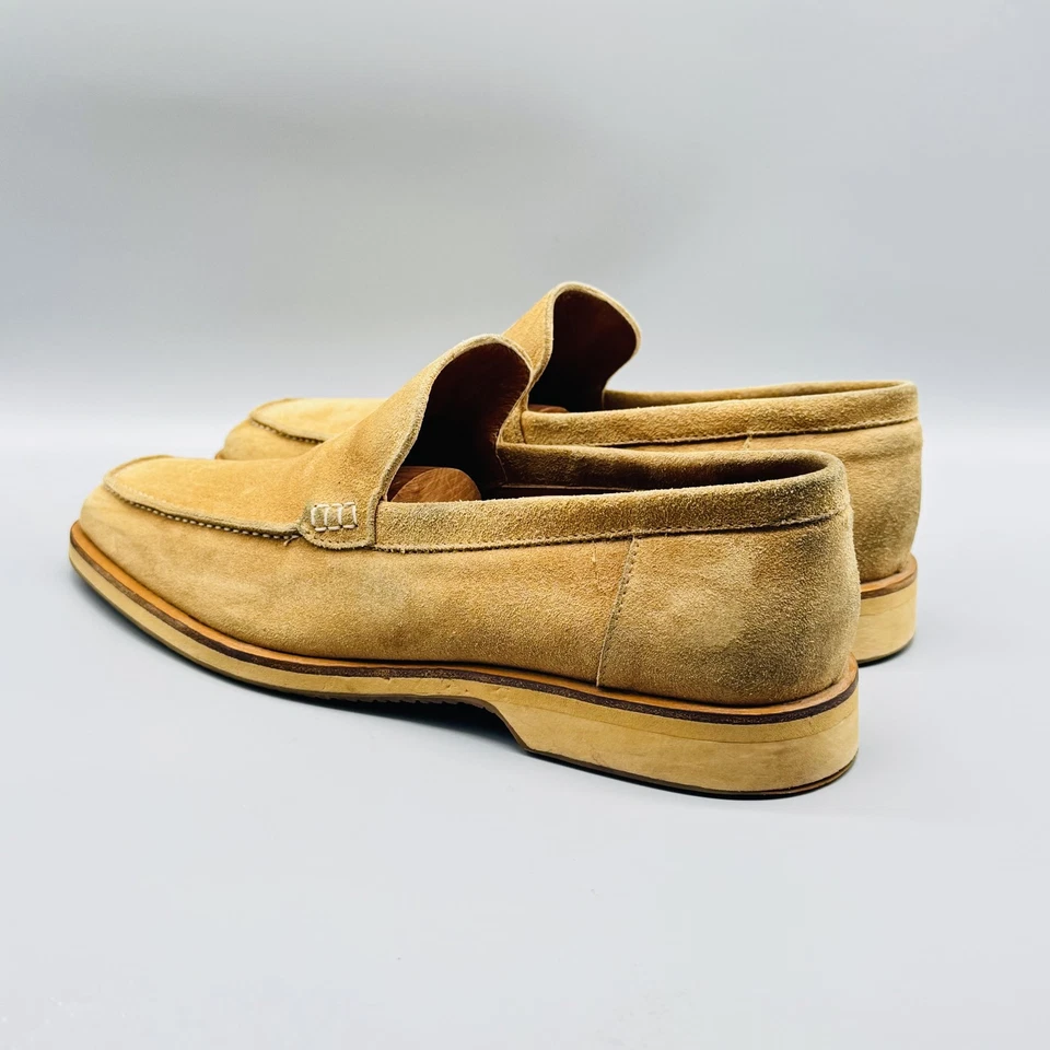 Ermenegildo Zegna Zapatos Para Hombres 8.5 Marrón Gamuza Mocasines Sin Cordones Informales Cómodos Foto 4 de 4