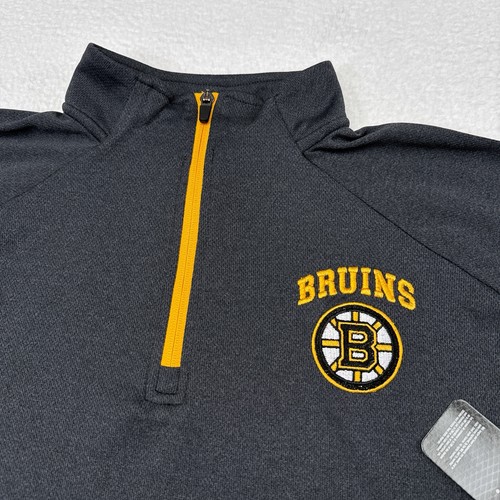 Boston Bruins Pullover Sweater Mens Size Large NHL Hockey 1/4 Zip Casual NEW - Picture 3 of 10