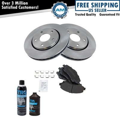 Front Metallic Brake Pad &Rotor Kit w/Fluids for Chrysler Dodge Volkswagen
