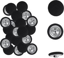 25Pcs Satin Fabric Cloth Covered Buttons Metal Shank round Buttons for Women Sui