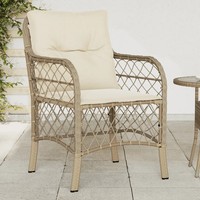GartenstüHle Poly Rattan 2Er Set Beige Mit Kissen Terrasse Balkon