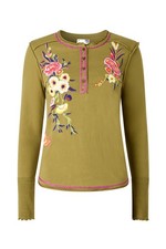 Joe Browns Women's Floral Embroidered Round Neck Henley Top