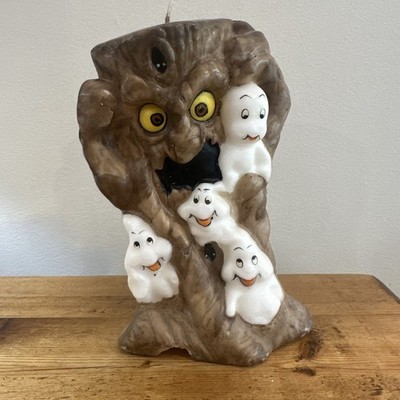 Casper the Friendly Ghost Spooky Halloween Tree Tea Light Candle Holder 1986
