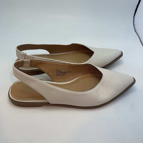 SM New York Farrah Slingback Cream Flats Shoes Women's Size 8 - Picture 2 of 10