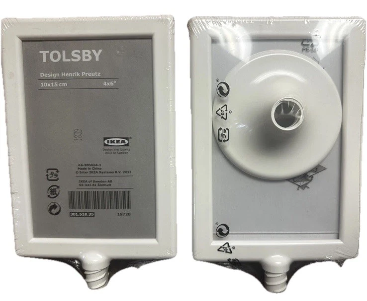 NUEVO Juego de 4 marcos de fotos IKEA Tolsby 4 x 6" blanco de doble cara 301.510.35 Foto 2 de 4