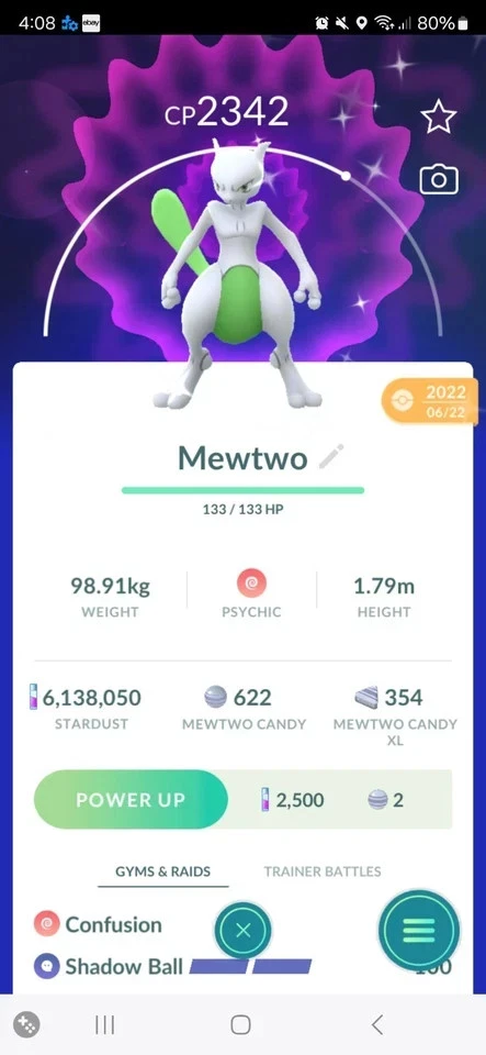 Pokémon Shiny Mewtwo | PTC Go 80K Dust - Image 1 of 1