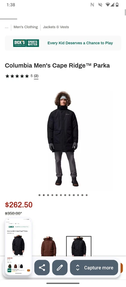 Columbia Men's Cape Ridge Parks Jacket Size XL Black Waterproof - Image 2 of 4