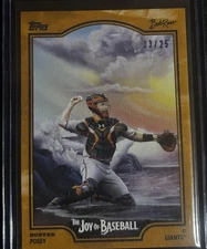 2025 Topps X Bob Ross The Joy of Baseball Buster Posey /25 Indian Yellow Giants
