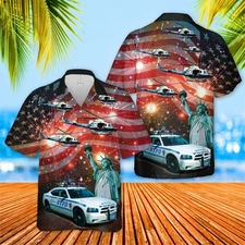 New York City Police Vehicles Hawaiian Shirt