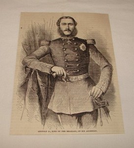 1880 magazine engraving ~ LEOPOLD II, KING OF THE BELGIANS