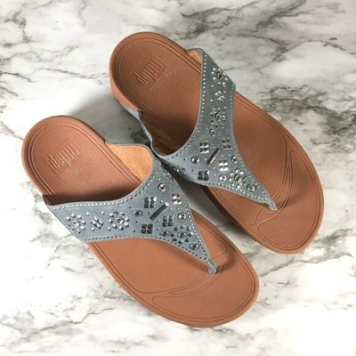 Fitflop Women S Beaded Thong Toe Slip On Flip Flops Sandal Shoes