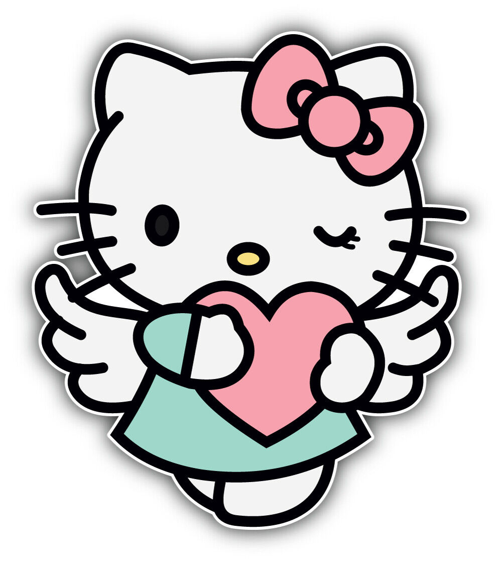 Hello Kitty Cartoon Heart Sticker Bumper Decal - ''SIZES, hello kitty 