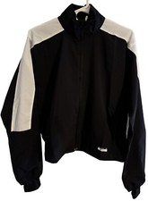 NWT 50 Reebok Core 10 Womens Sz XS AM Wind Jacket Night Black White Full Zip