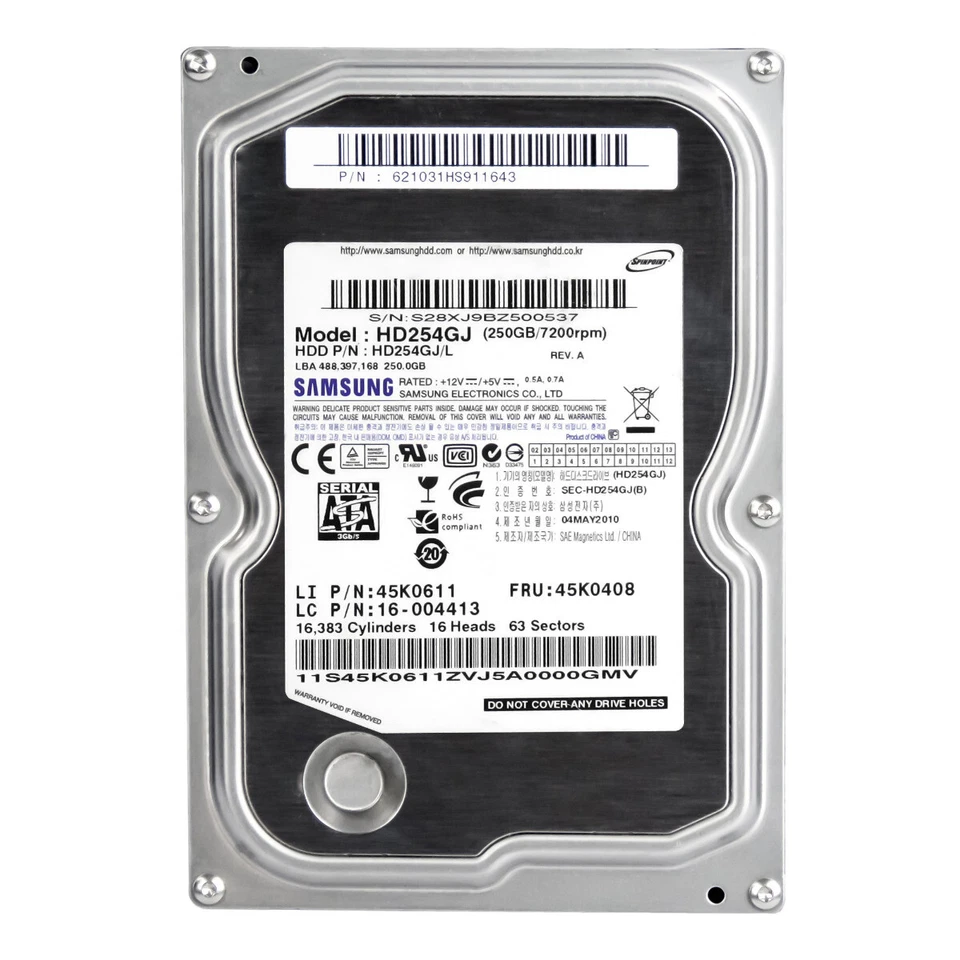 Hard Drive IBM 45K0408 HD254GJ 250GB 7.2K 8MB SATA II 3.5'' - Image 3 of 3