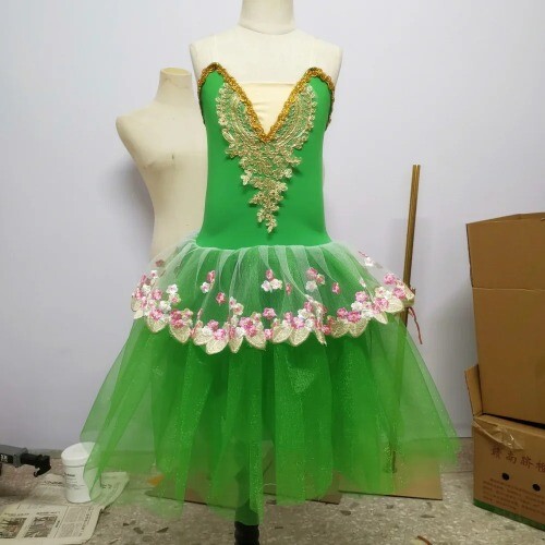 New Ballet Dance Costume Green Tutu Skirts Fluffy Modern Dance Princess Skirts - Picture 4 of 33
