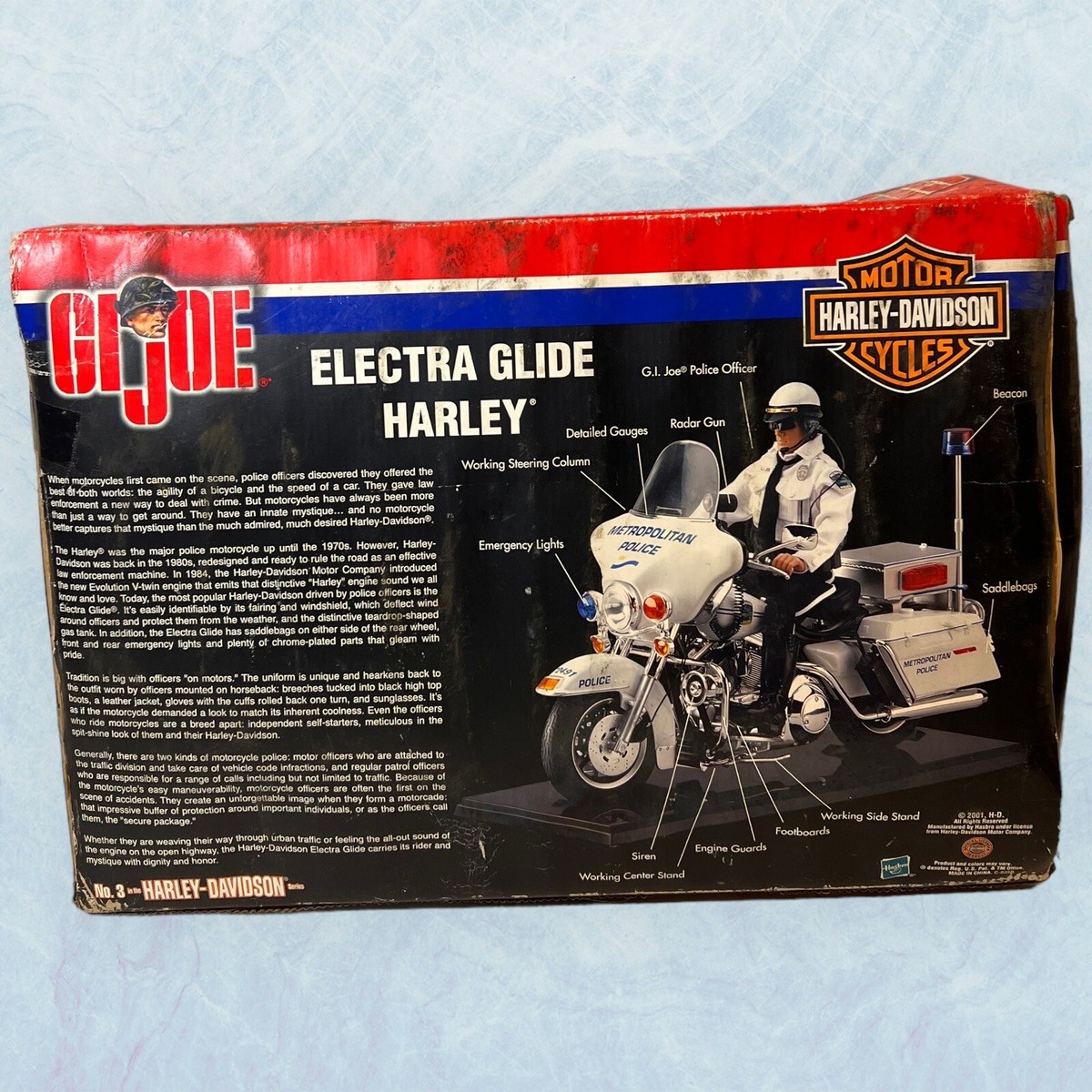 New GI Joe Electra Glide Harley Davidson Motorcycle Police Officer