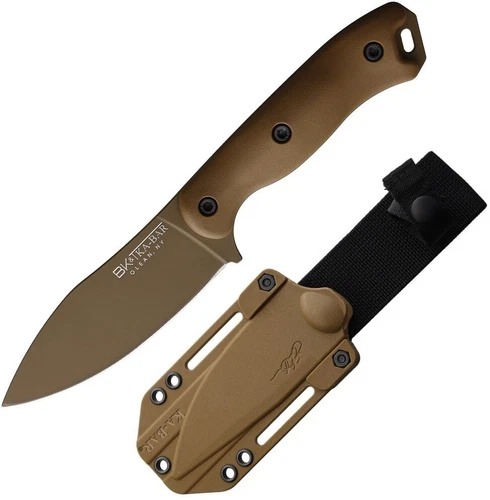 Becker Nessmuk Fixed Knife 4.3" 1095 Cro-Van Steel Blade Brown Ultramid Handle