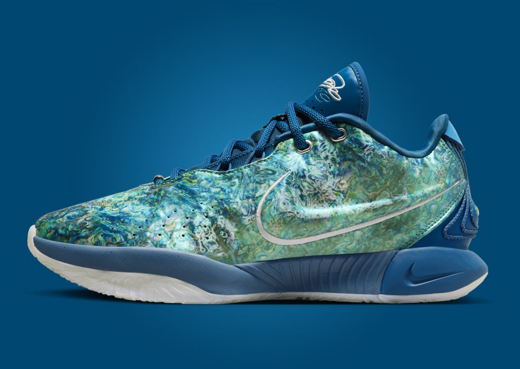 Nike Zoom Air LeBron XXI Abalone Aqua Pearl Low‎ Mens Sneakers FN0708-400 SZ 7.5 Nike LeBron 21 Abalone Pearl FN0708-400 main image 4