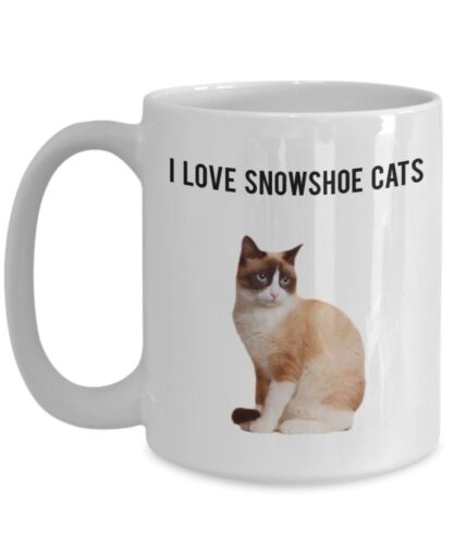 Schneeschuh Katzenbecher - I love Schneeschuh - Lustiger Tee Heiß Kakao Kaffeetasse - Neuheit... - Bild 1 von 5