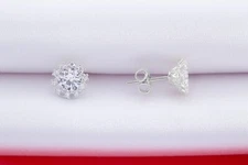 Aretes Flor Zirconia Blanca PLATA .925 HECHO EN MEXICO 