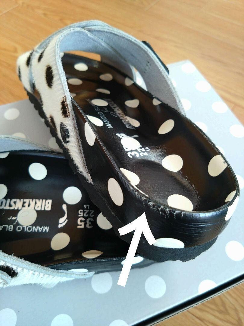 MANOLO BLAHNIK × Birkenstock◆ Rodra polka-dot Rodra Manolo Blahnik Cowhide Polka Dots White Black