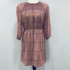 MADEWELL 2 Retrogrid Silk Peasant Mini Geometric Fit & Flare Mod Dot Dress: Flaw