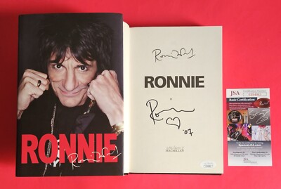 RON RONNIE WOOD SIGNED AUTOBIOGRAPHY BOOK WITH JSA COA bas psa
